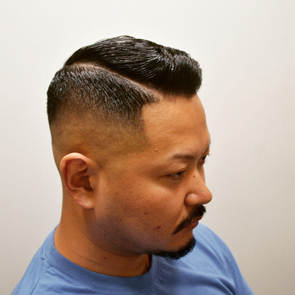 スキンフェード 髪型 フェードカット バーバースタイルズ メンズ 短髪 アイロンパーマ 濡れパン 緩パン ハイフェード ベリーショート ビジネスヘア